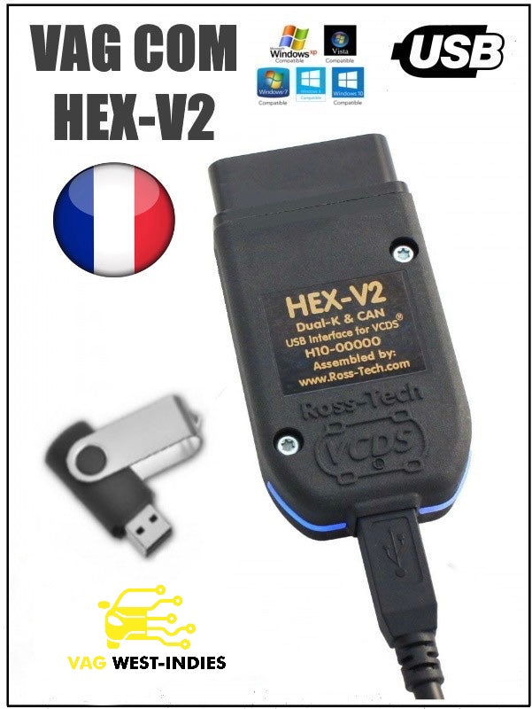 Câble VAG-COM HEX V2 version française 23.11.0 (Nouvelle version